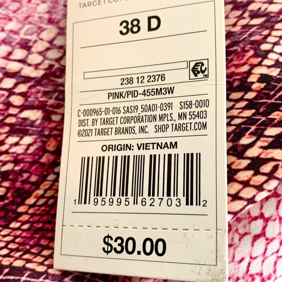 Shade & Shore Pink Snake Print Bikini Swim Top Underwire Bra Removable Pads - Picture 13 of 16